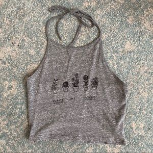 Brandy Melville Gray Halter Top